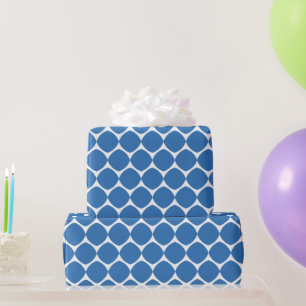 Modern Geometric Shapes Pattern in Blue Wrapping Paper