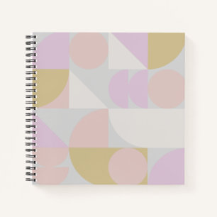 Modern Geometric Shapes Pattern in Winter Pastels Notebook