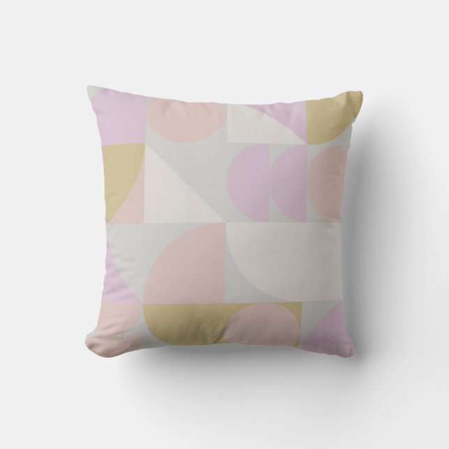 Modern Geometric Shapes Pattern in Winter Pastels Throw Pillow (Front)