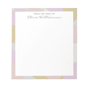 Modern Geometric Shapes Winter Pastel Personalized Notepad