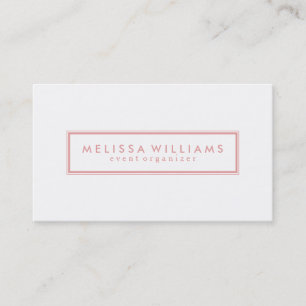 Modern Geometric Simple Pink And White Business Card