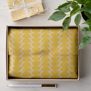 Modern Geometric Simple Shapes Pattern Yellow Tissue Paper