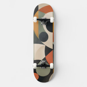 Modern Geometric Skateboard Deck & Trucks/Wheels