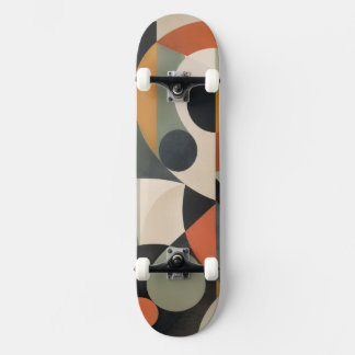 Modern Geometric Skateboard Deck & Trucks/Wheels