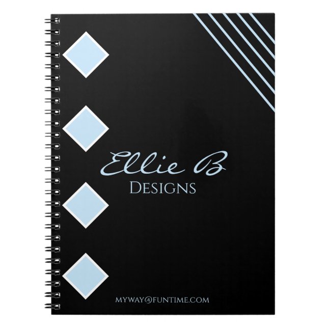 Modern Geometric Sleek Minimalist  Notebook (Front)