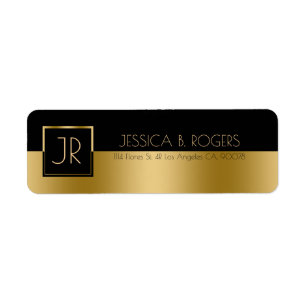 Modern Geometric Slick Design Black & Gold