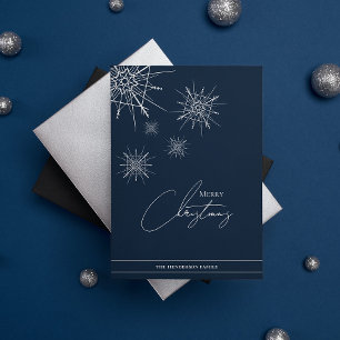 Modern   Geometric Snowflakes   Custom Christmas Holiday Card