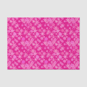 Modern Geometric Snowflakes, Deep Fuchsia Pink Tissue Paper
