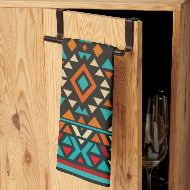 Modern Geometric Southwest Style Kitchen Towel (Thirds Fold)