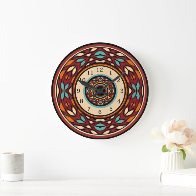 Modern Geometric Southwest Style Large Clock (Home)