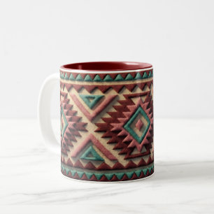 Modern Geometric Southwest Style  Two-Tone Coffee Mug