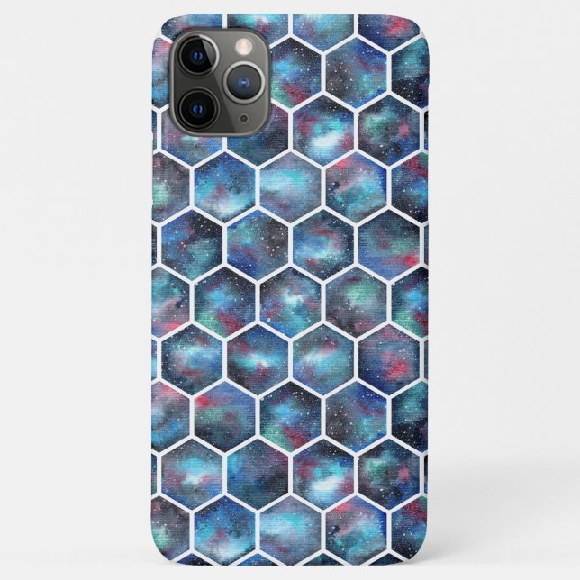 Modern Geometric Space Grid with Cosmic Colours Case-Mate iPhone Case (Back)