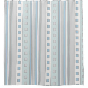 Modern Geometric Squares & Stripes, Sea Glass