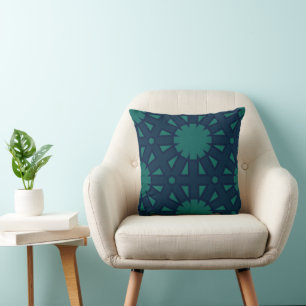 Modern Geometric Starburst Abstract  Throw Pillow