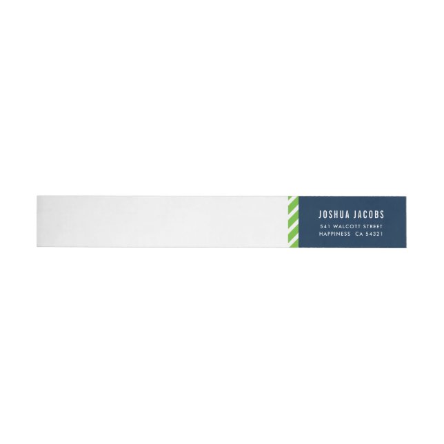MODERN GEOMETRIC stripe trendy nfl green navy blue Wrap Around Label (Individual)