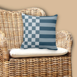 Modern Geometric Stripes & Chequered Throw Pillow