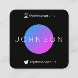 Modern geometric style with QR code black edit Square Business Card