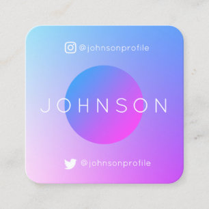 Modern geometric style with QR code gradient Square Business Card
