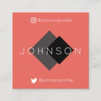 Modern geometric style with QR code Square Business Card