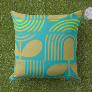 Modern Geometric Summer Pastel  Outdoor Pillow