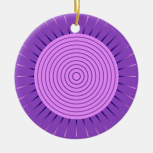 Modern Geometric Sunburst - Amethyst Purple Ceramic Ornament
