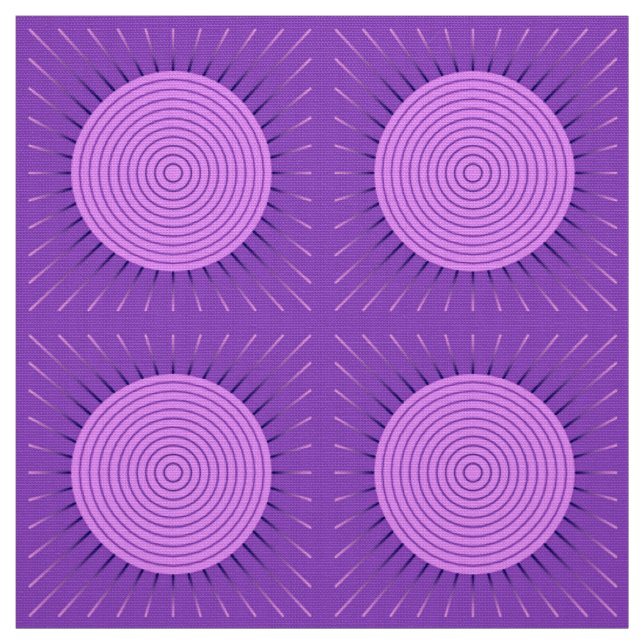 Modern Geometric Sunburst - Amethyst Purple Fabric (Swatch)