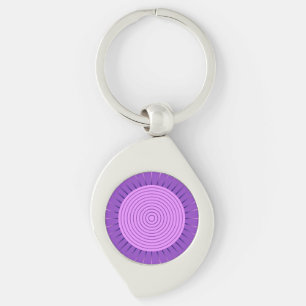 Modern Geometric Sunburst - Amethyst Purple Keychain