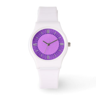 Modern Geometric Sunburst - Amethyst Purple Watch