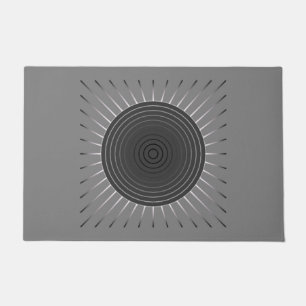 Modern Geometric Sunburst - Dark Hematite Grey Doormat
