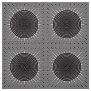 Modern Geometric Sunburst - Dark Hematite Grey Fabric