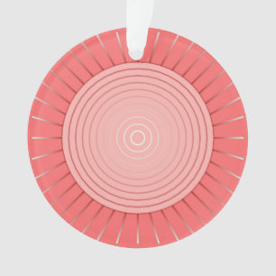Modern Geometric Sunburst - Deep Coral Pink Ornament