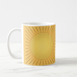 Modern Geometric Sunburst - Mustard Gold / Yellow Coffee Mug