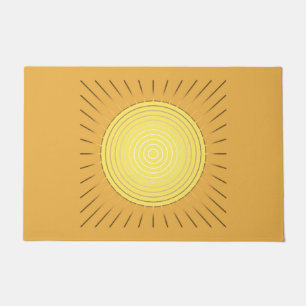 Modern Geometric Sunburst, Mustard Gold / Yellow Doormat