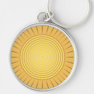 Modern Geometric Sunburst - Mustard Gold / Yellow Keychain