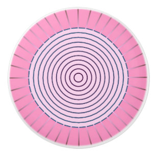 Modern Geometric Sunburst - Shades of Pink Ceramic Knob