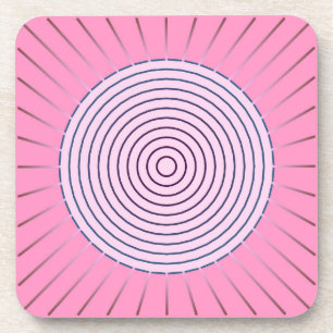Modern Geometric Sunburst - Shades of Pink Coaster