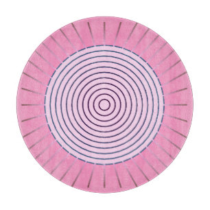 Modern Geometric Sunburst - Shades of Pink Cutting Board
