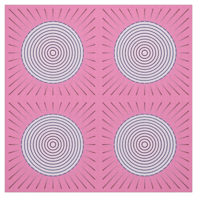 Modern Geometric Sunburst - Shades of Pink Fabric (Swatch)