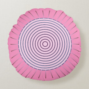 Modern Geometric Sunburst - Shades of Pink Round Pillow