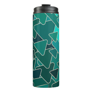 Modern Geometric Teal Triangle  Thermal Tumbler