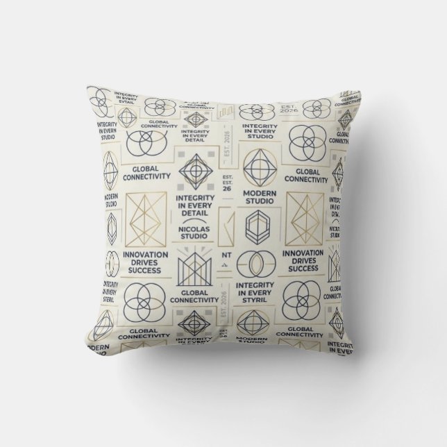 Modern Geometric Throw Pillow (Front)