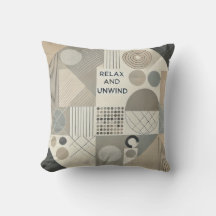 Modern Geometric Throw Pillow - Relax and Unwind