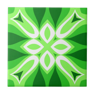 Modern Geometric Tile Pattern Emerald Green   
