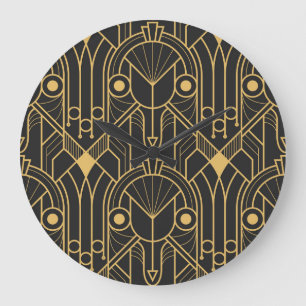 Modern Geometric Tiles Art Deco Large Clock