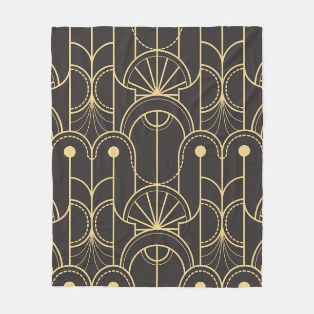 Modern geometric tiles pattern fleece blanket (Front)