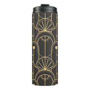 Modern geometric tiles pattern thermal tumbler