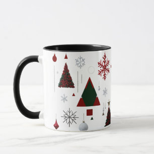 Modern Geometric & Traditional Christmas Collage Mug