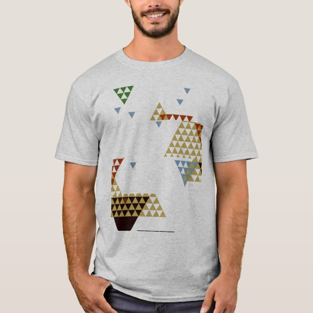 Modern Geometric Triangles & Abstract Shapes T-Shirt (Front)