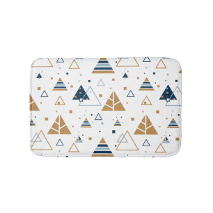 Modern Geometric Triangles Pattern 2 Bath Mat