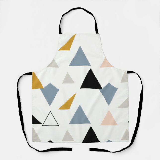 Modern Geometric Triangles Pattern Apron (Front)